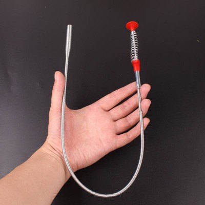 Metal wire brush Hand Kitchen Sink Cleaning Hook Sewer Dredging Device Spring Pipe Hair Dredging Tool Metal wire brush 61cm