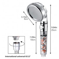 Handheld Ionic on off Shower Head High Pressure Water Saving Filter 3-Layer Filtration hand shower